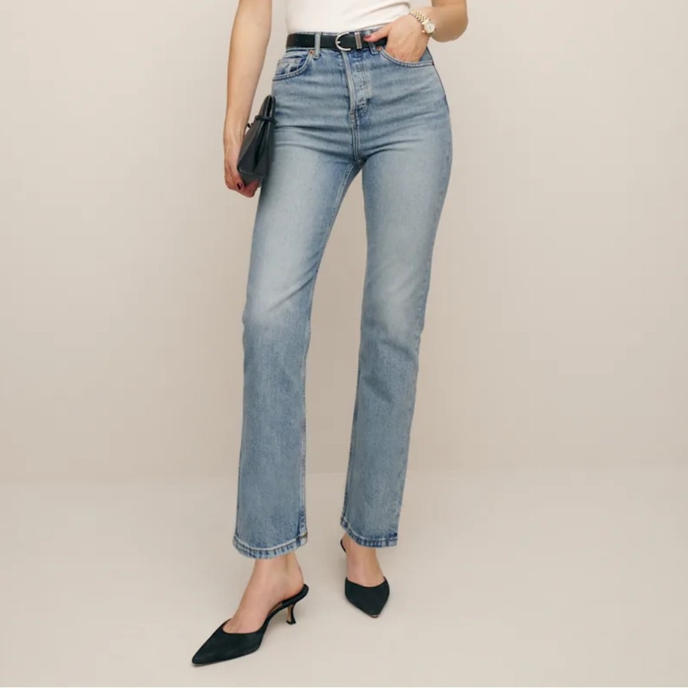 Reformation Cynthia Stretch High Rise Straight Jeans